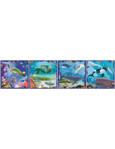 RVSPC04004,Ravensburger - Puzzle Up animale marine 4 puzzle 64 72 81 90 piese