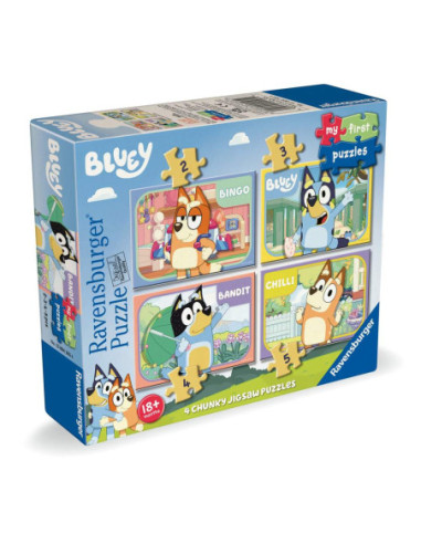 RVSPC04105,Ravensburger - Puzzle Bluey 4 buc in cutie 2 3 4 5 piese