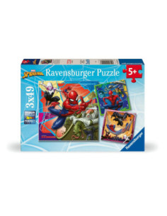 RVSPC04115,Ravensburger - Puzzle Marvel Spiderman 3x49 piese
