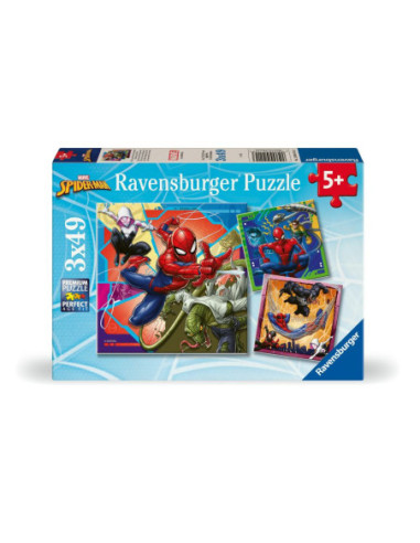 RVSPC04115,Ravensburger - Puzzle Marvel Spiderman 3x49 piese
