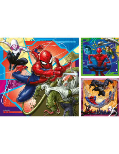 RVSPC04115,Ravensburger - Puzzle Marvel Spiderman 3x49 piese
