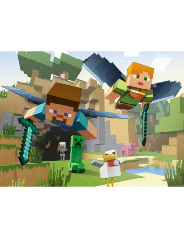 RVSPC04144,Ravensburger - Puzzle aventurile Minecraft 200 piese XXL
