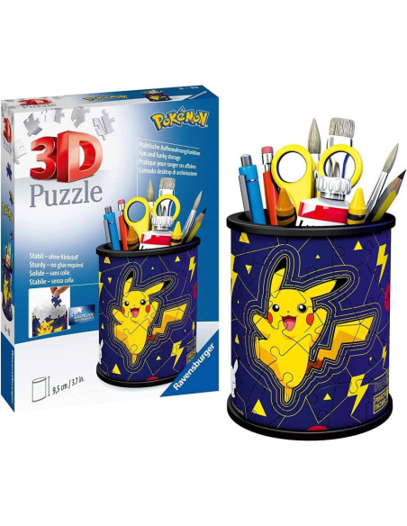 RVS3D11257,Ravensburger - Puzzle 3D suport pixuri Pokemon 54 piese