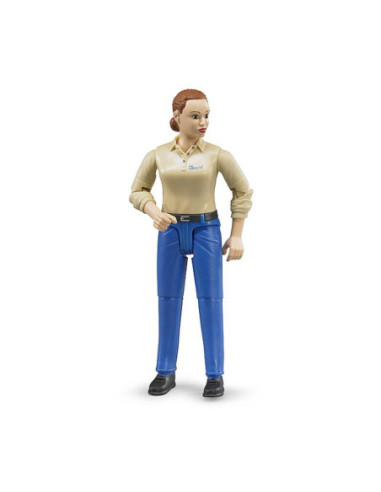 BR60408,Bruder - Figurina Femeie Cu Pantaloni Albastri