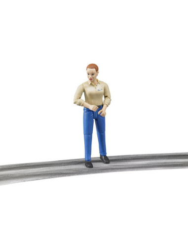 BR60408,Bruder - Figurina Femeie Cu Pantaloni Albastri
