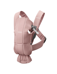 BS-021114E1,BabyBjorn - Marsupiu anatomic Mini, cu pozitii multiple de purtare, Dusty Pink, Tesatura