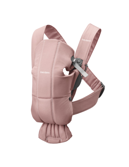 BS-021114E1,BabyBjorn - Marsupiu anatomic Mini, cu pozitii multiple de purtare, Dusty Pink, Tesatura