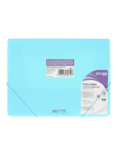 SF097,Mapa plastic cu elastic A4 Strigo SF097, Albastru neon