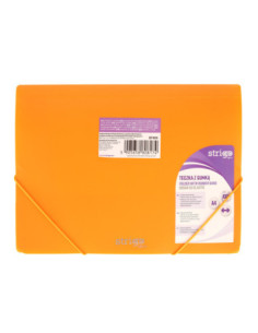 SF095,Mapa plastic cu elastic A4 Strigo SF095, Portocaliu neon