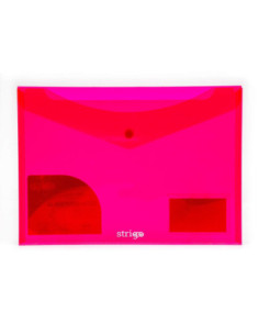 SF006,Mapa Strigo plic cu capsa si doua buzunare A4 roz SF006 2