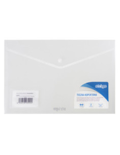 SF018,Mapa plic cu capsa doua buzunare Strigo A4+ TRANSPARENT SF018