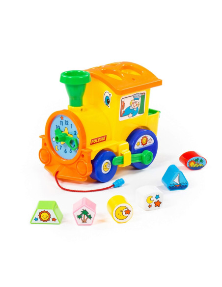 ROB-6189,Locomotiva educativa+forme, 22x14x18 cm, Cavallino