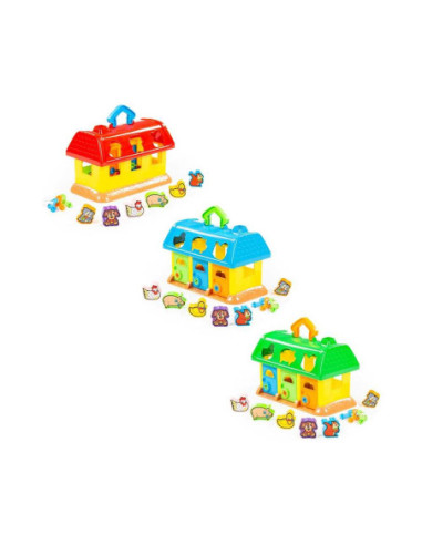 ROB-9166,Casuta educativa + forme - My First Farm, 28x15x18cm, Polesie