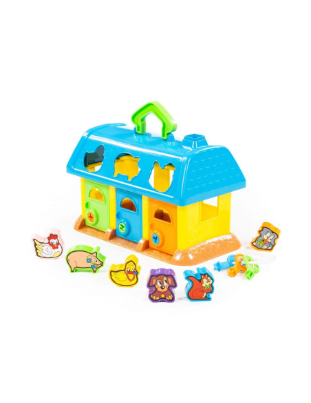 ROB-9166,Casuta educativa + forme - My First Farm, 28x15x18cm, Polesie