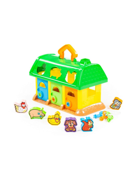 ROB-9166,Casuta educativa + forme - My First Farm, 28x15x18cm, Polesie