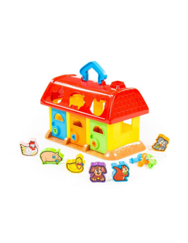 ROB-9166,Casuta educativa + forme - My First Farm, 28x15x18cm, Polesie