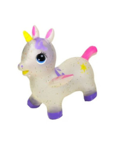 ROB-39659,Baby unicorn din cauciuc, gonflabil, transparent