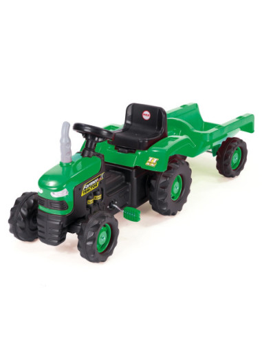 ROB-8053,Tractor cu pedale si remorca/verde/53x143x45 - Dolu