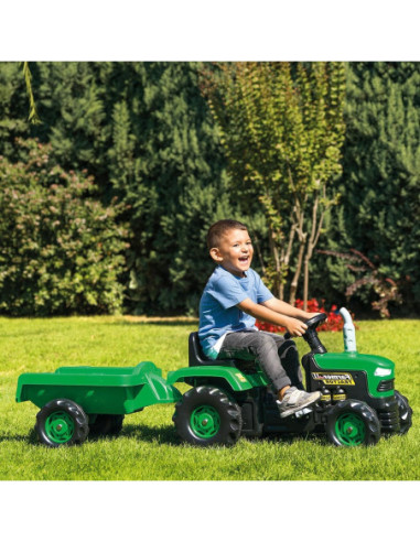 ROB-8053,Tractor cu pedale si remorca/verde/53x143x45 - Dolu