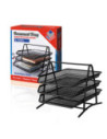 OF199,Tavita documente MESH, 3 compartimente neagra - OFFISHOP