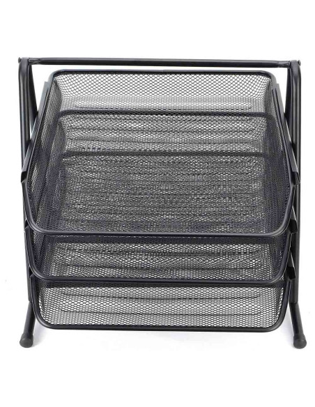 OF199,Tavita documente MESH, 3 compartimente neagra - OFFISHOP