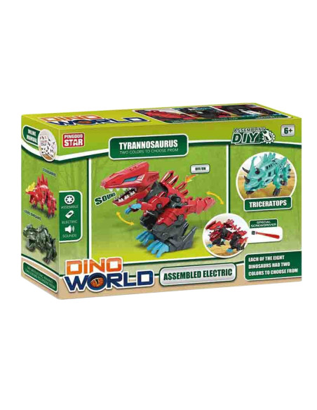 ST99-1A,Cuburi constructii Robozaur, cu baterii - T-REX (Tyrannosaurus rex)
