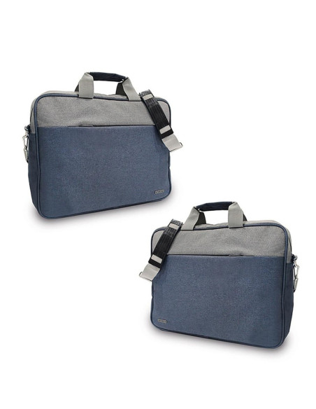 OF191,Geanta laptop, albastru/gri, 39x7x30 cm - OFFISHOP