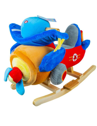 XL527,Balansoar pentru bebelusi, Avion, lemn + plus, 60x34x45 cm