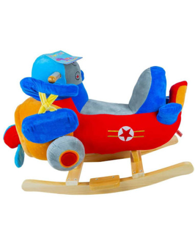 XL527,Balansoar pentru bebelusi, Avion, lemn + plus, 60x34x45 cm