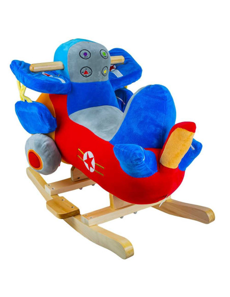 XL527,Balansoar pentru bebelusi, Avion, lemn + plus, 60x34x45 cm
