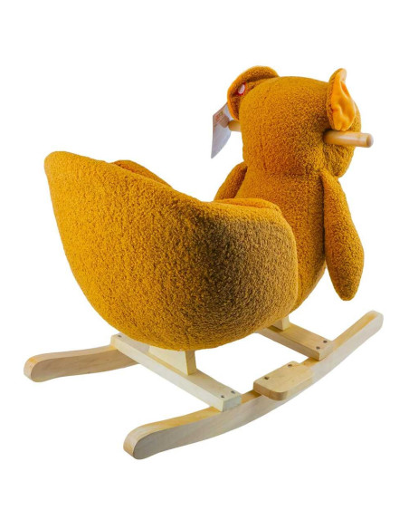XL508,Balansoar pentru bebelusi, Ursulet, lemn + plus, maro, 60x34x45 cm