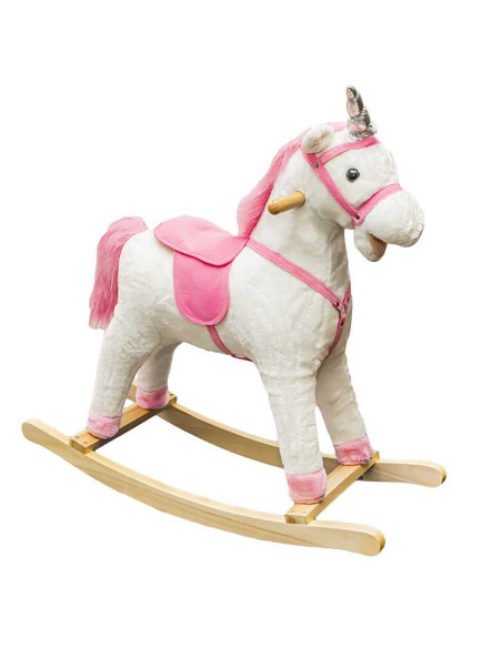 XL210,Unicorn balansoar, lemn + plus, roz, 78x28x68 cm