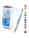 SC1507,Markere cu 2 capete, 6mm-3mm, 12 cul/set - S-COOL