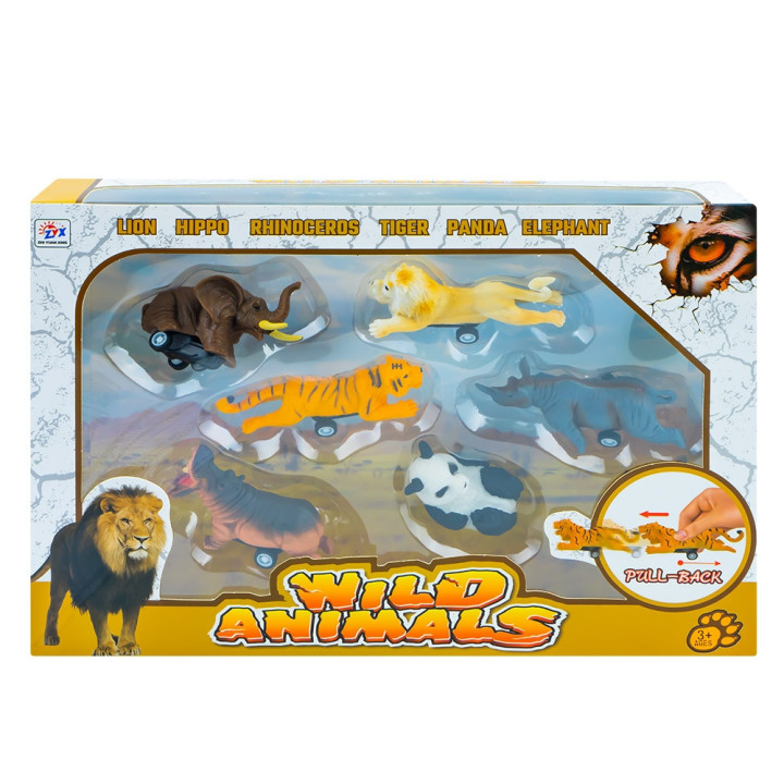 ZYX-028,Animale salbatice cu frictiune, 6 buc/set