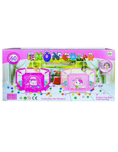 YH2860-B-60,Tarc de joaca, fete + 50 mingiute, 135x135x62.6 cm