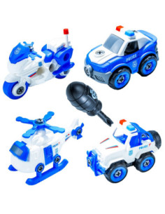 LY058,Vehicule politie, demontabile, 4 buc/set