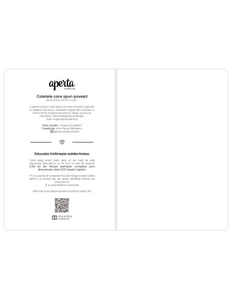 SD-CAI368-5,Caiet Aperta, Vulpoiul trubadur, A5, 48 file, 80g, Foi veline - Set 5