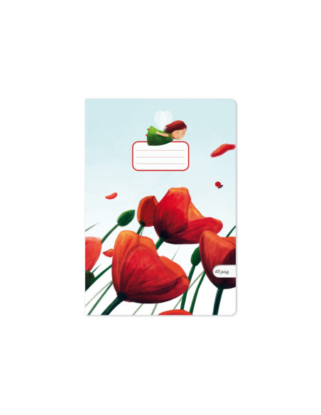 SD-CAI366-5,Caiet Aperta, Poppies, A5, 24 file, 90g, Tip 1 - Set 5