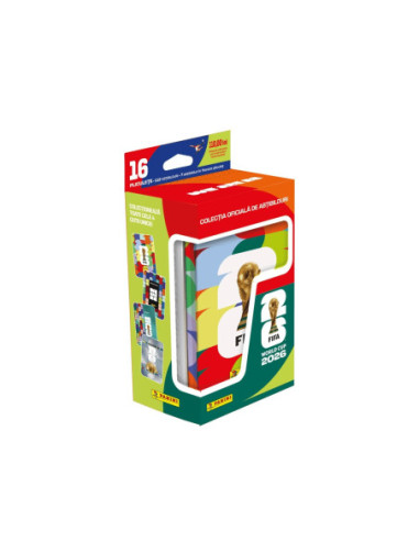 SD-JOC169,Cutia metalică cu 16 plicuri stickere MEGA TIN - Colecția oficială de stickere Panini FIFA World Cup 2026™