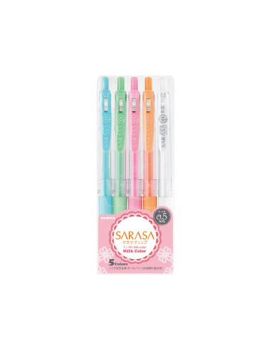 SD-PGE103,Pix cu gel 0.5 mm Milk Zebra 5 culori/set