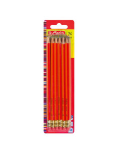 8850604,Creion grafit cu radiera hb rosu set24