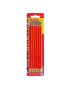 8850604,Creion grafit cu radiera hb rosu set24