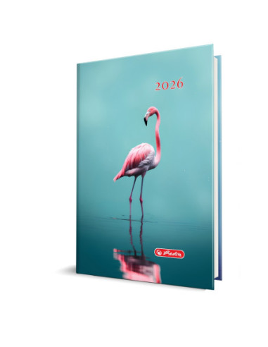 9497870,Agenda datata a5 352pag coperta buretata motiv flamingo 2026