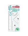 Set geometrie flexibil Deli Twist me color ( Rigla 30 cm, 2 echere, raportor)