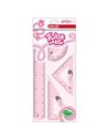 Set geometrie flexibil Deli Twist me color ( Rigla 30 cm, 2 echere, raportor)