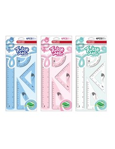 Set geometrie flexibil Deli Twist me color ( Rigla 30 cm, 2 echere, raportor) 