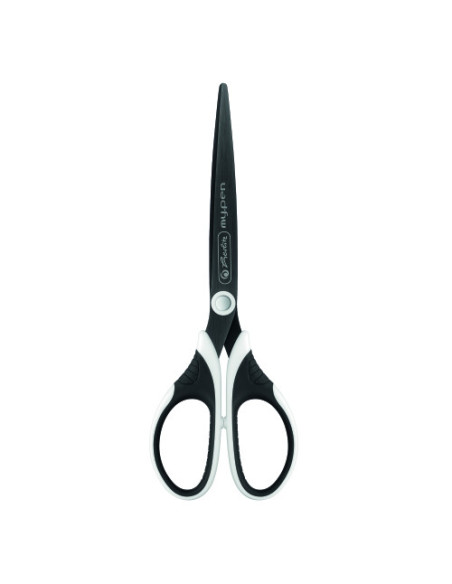 50027194-6,Foarfeca my.pen varf ascutit 18cm stangaci alb/negru blister - Set 6
