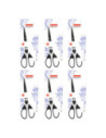50027224-6,Foarfeca my.pen varf ascutit 18cm negru/alb blister - Set 6