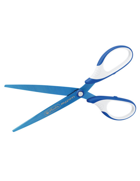 50046751,Foarfeca my.pen varf ascutit 18cm albastru/alb blister