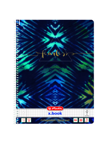 50044153-5,Caiet a4 80f spira patratele new batik fearless - Set 5